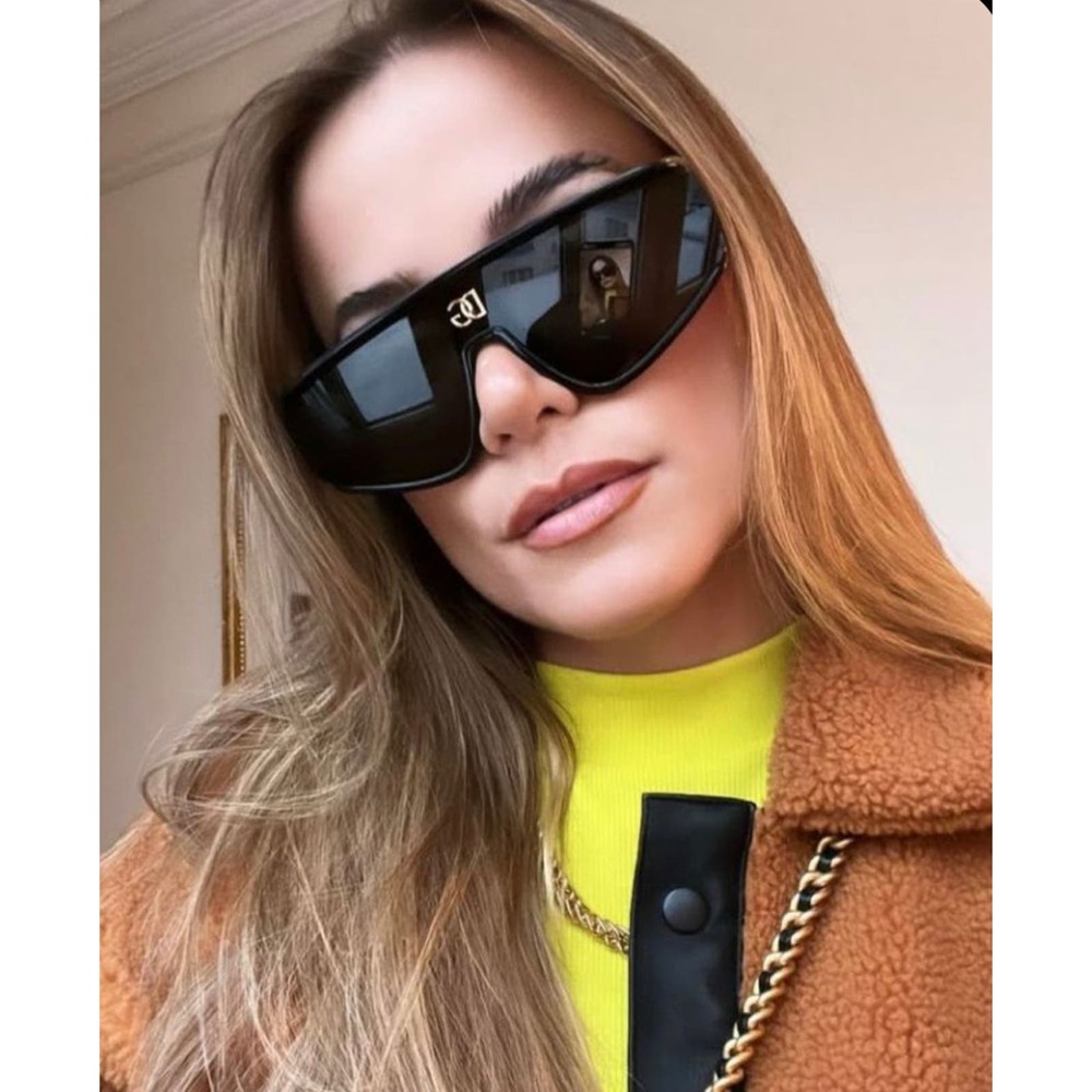 Dolce & Gabbana Oversized Black Shield Sunglasses - Picture 12 of 14
